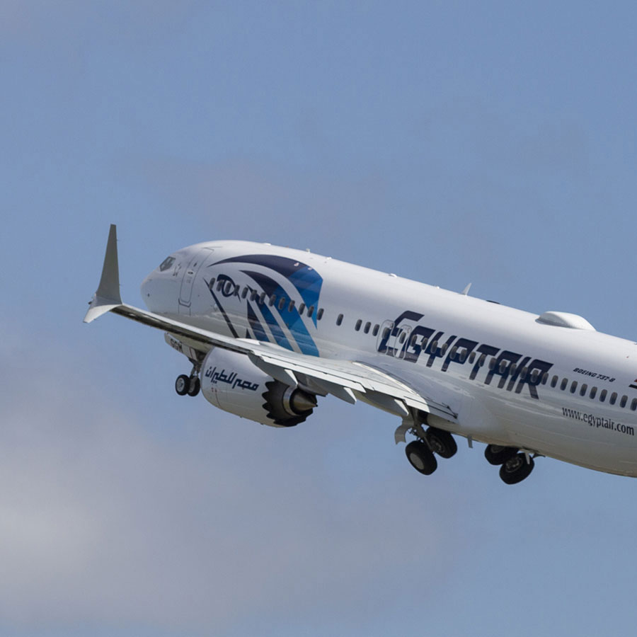 Boeing and EgyptAir announced today the Egyptian national airline took delivery of its first 737 MAX. The 737-8 is the first of 18 airplanes leased from SMBC Aviation Capital to be delivered and represents the first 737 MAX in Egypt.