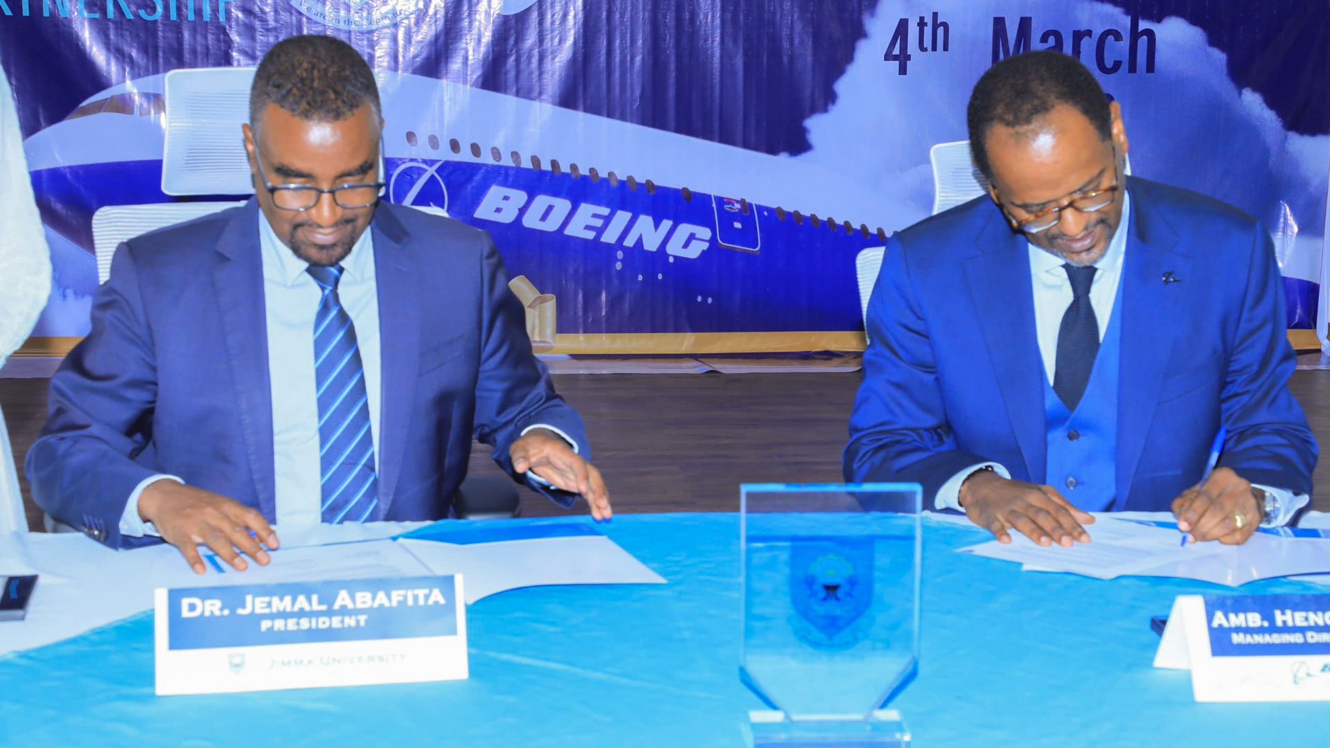 Boeing and Jimma University signing ceremony in Ethiopia on March 4, 2026