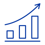 Icon of upward growth bar chart
